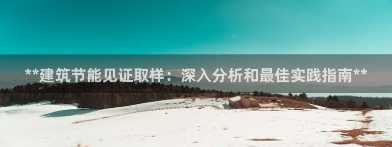 e尊国际app：**建筑节能见证取样：深入分析和最佳实践指南**