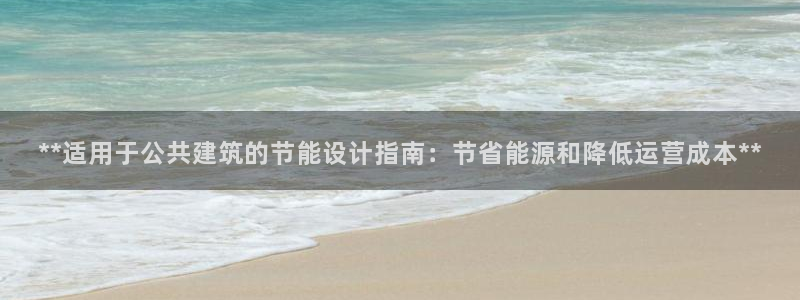 e尊国际是个黑网：**适用于公共建筑的节能设计指南：节省能源和降低运营成本**