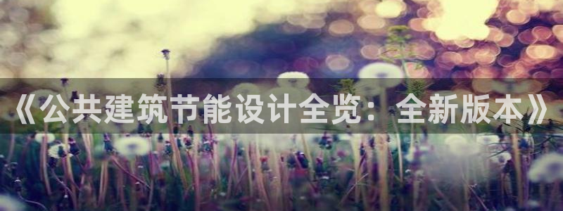 e尊国际平台：《公共建筑节能设计全览：全新版本》