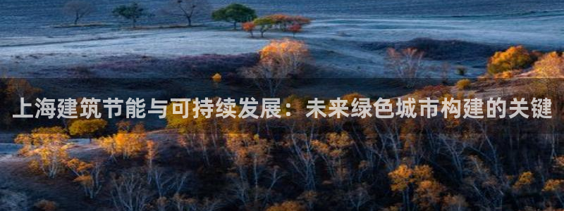 e尊电竞：上海建筑节能与可持续发展：未来绿色城市构建的关键