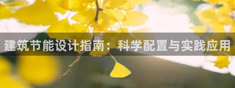 e尊国际官网·网址：建筑节能设计指南：科学配置与实践应用