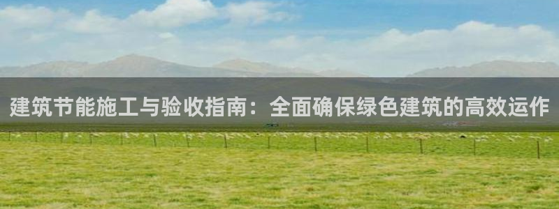 e尊国际-可可计划：建筑节能施工与验收指南：全面确保绿色建筑的高效运作