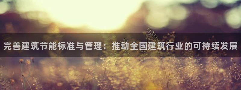 e尊国际的手机登录网站：完善建筑节能标准与管理：推动全国建筑行业的可持续发展